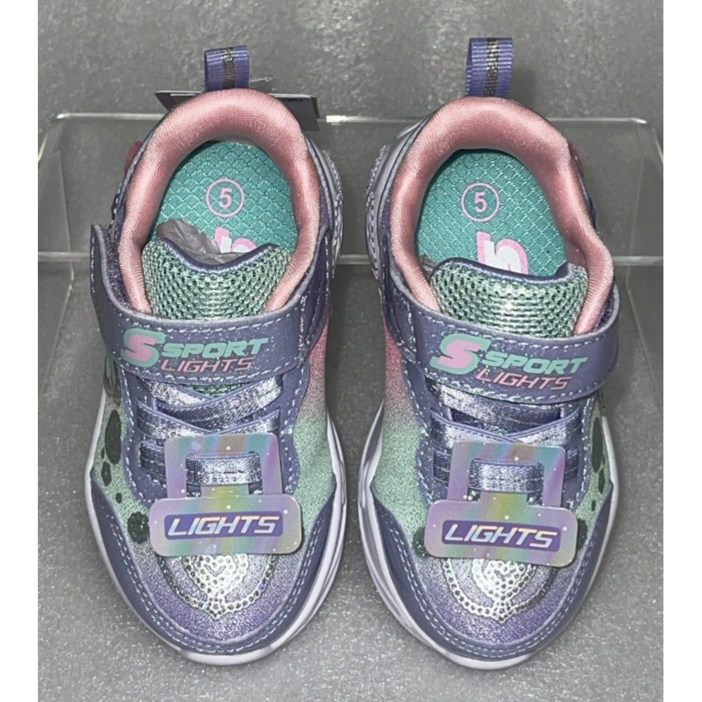 S Sport By Skechers Lucia Sneakers Light Up Stretch Laces Toddler Girls Size 5 - Picture 10 of 17